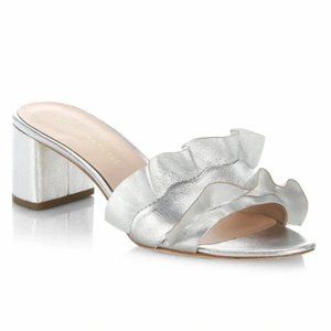 Loeffler Randall Vera Ruffle Silver Metallic Sandal